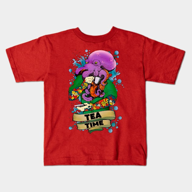 Octopus Hipster Kids T-Shirt by AmurArt